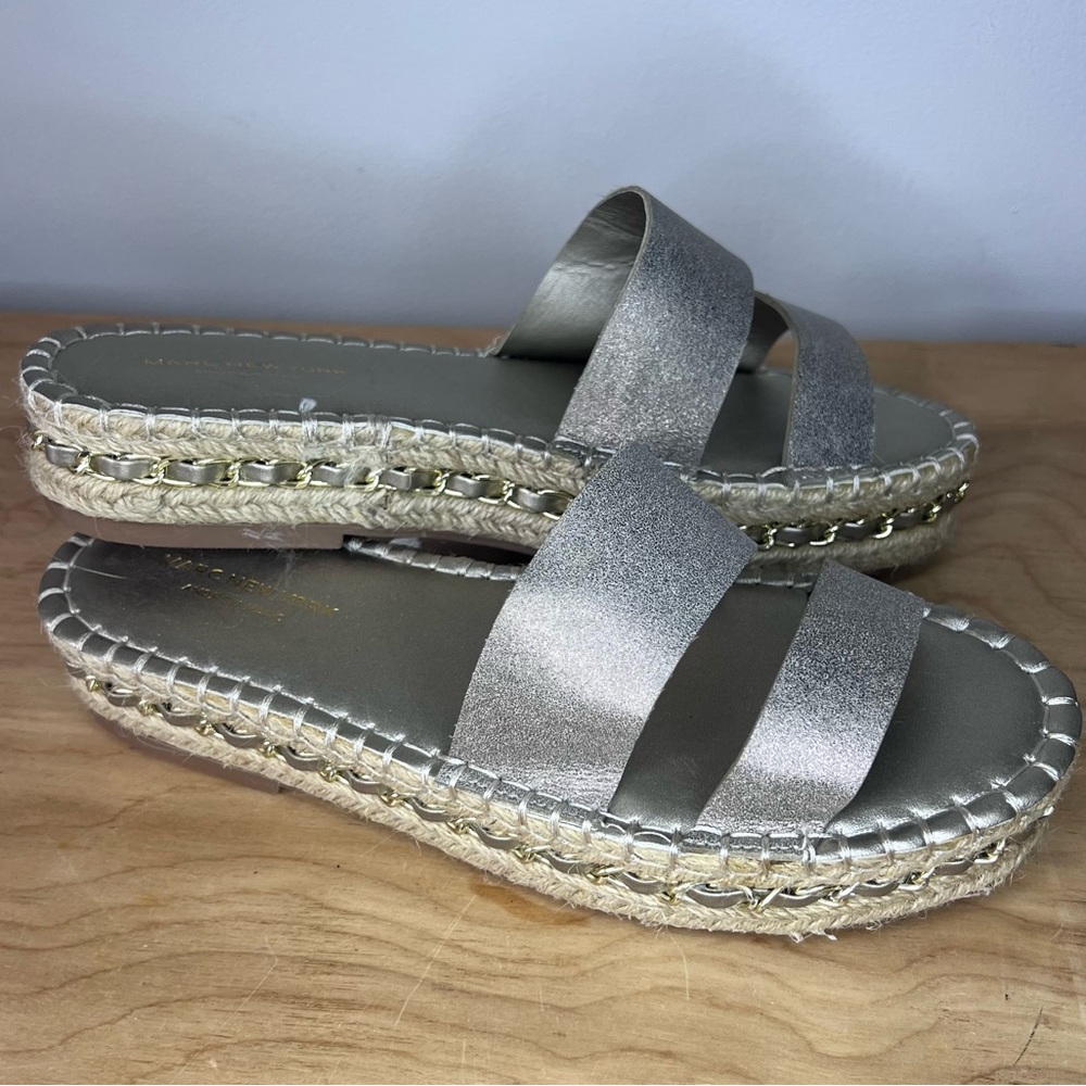 Marc New York Light Gold-Beige Jute Sole Sandals
